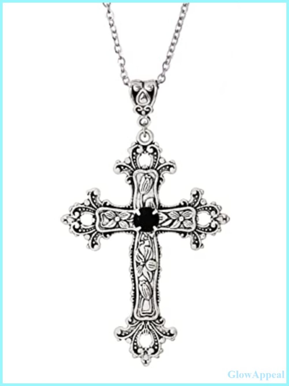 Gothic Cross Necklace Zinc Alloy Stainless Steel Pendant Goth Jewelry Gift